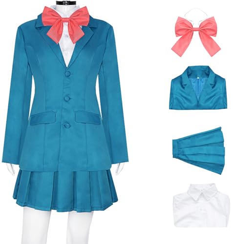 Windskids Sawako Kostüm Damen Fasching Cosplay Anime from Me to You Kuronuma Sawako JK Schuluniformen Jacke Bluse Rock Fliege Set für Halloween Karneval Party Maskerade Performance Verkleidung von Windskids