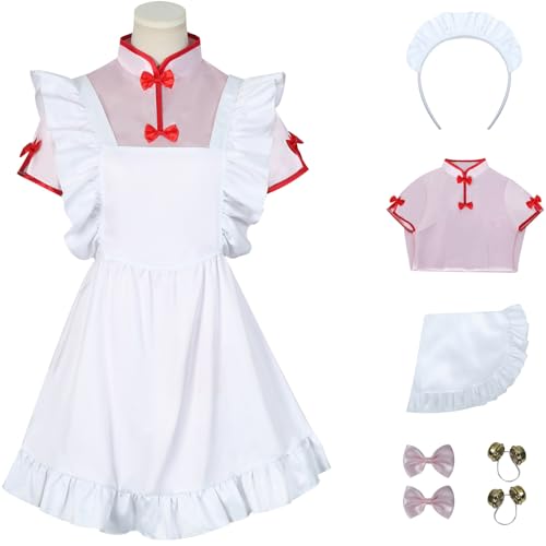Windskids Shampoo Kostüm Damen Cosplay Anime Ranma 1/2 Shampoo Maid Uniform Cheongsam Schürze Haarbänder Kopfbedeckung Set für Fancy Dress Up Halloween Karneval Party Maskerade Performance Verkleidung Windskids Shampoo Kostüm Damen Cosplay Anime Ranma 1/2 Shampoo Maid Uniform Cheongsam Schürze Haarbänder Kopfbedeckung Set für Fancy Dress Up Halloween Karneval Party Maskerade Performance Verkleidung von Windskids