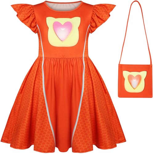 Windskids Super Cat Kostüm Mädchen Fasching Cosplay Cute Katze Ballerina Prinzessin Kleid mit Taschen Anzug für Kinder Halloween Weihnachten Karneval Party Geburtstag Maskerade Performance Verkleidung von Windskids