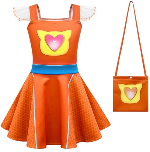 Windskids Super Cat Kostüm mit Taschen Mädchen Fasching Cosplay Cute Katze Ballerina Prinzessin Kleid für Kinder Halloween Weihnachten Karneval Party Geburtstag Maskerade Performance Verkleidung von Windskids