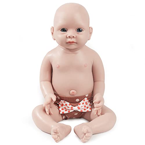 Windsleeping 48 cm Ganzkörper-Silikon-Baby-Puppe Realistisch Wasserdicht Reborn-Babypuppe Gewichteter Junge wie echtes Baby Lebensecht Kein Vinyl von Windsleeping