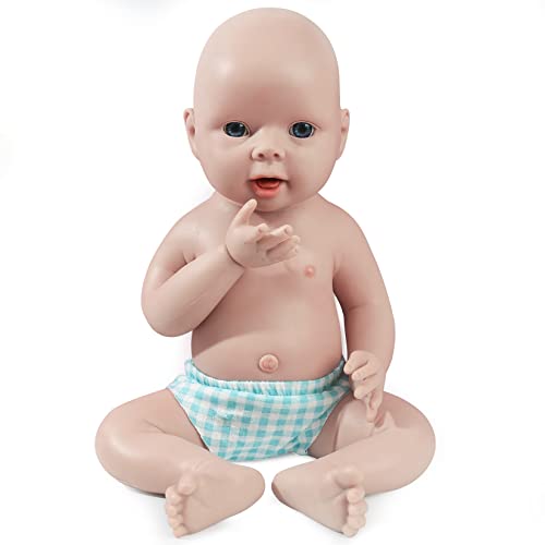 Windsleeping 51 cm Ganzkörper-Silikon-Baby-Puppe Realistisch Wasserdicht Reborn-Babypuppe Gewichteter Junge wie echtes Baby Lebensecht Kein Vinyl von Windsleeping