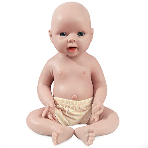 Windsleeping 51 cm Ganzkörper-Silikon-Baby-Puppe Realistisch Wasserdicht Reborn-Babypuppe Gewichteter Mädchen wie echtes Baby Lebensecht Kein Vinyl von Windsleeping