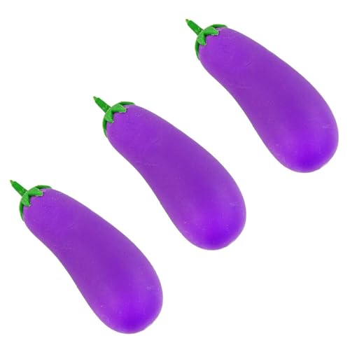 Kögler 3 x XL Antistress Aubergine Quetschaubergine Squezze Squishy lila 12 cm von Winfried Kögler GmbH