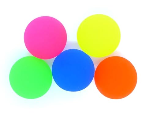 Winfried Kögler GmbH 5 x XL Flummi Ball neon Hüpfball Springball gelb, blau, pink, grün, orange 60 mm von Winfried Kögler GmbH