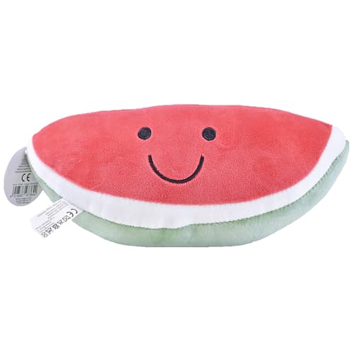 Kögler 97364 - Supersofte Plüsch Wassermelone, Freche Früchtchen Squishy, flauschig-kuscheliges Plüschtier mit Gesicht, ca. 24 cm von Kögler