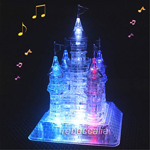 Winlauyet 3D LED Kristall Schloss Puzzle Musikbox Junge Spielzeug Geschenk Geduldspiel von Winlauyet