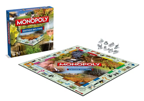 Winning Moves - MONOPOLY - Weinausgabe - Brettspiel - Französische Version - 2-6 Spieler - Ab 18 Jahren von Winning Moves