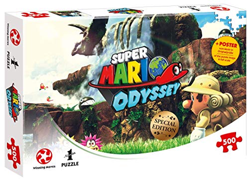 Puzzle Super Mario Odyssey Fossil Falls mit Spezialeffekt-Veredelung (500 Teile) von Winning Moves