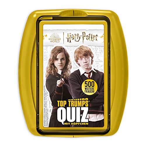 Winning Moves - TOP Trumps Quiz - Harry Potter Hogwarts - Harry Potter Fanartikel - Alter 6+ - Deutsch, Gelb von Winning Moves