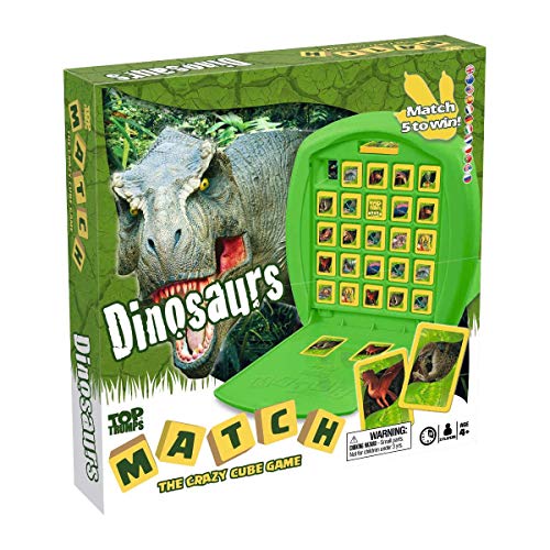 Top Trumps Match Dinosaurs Brettspiel, Spielen Sie mit T.Rex, Velociraptor und Oviraptor, Race to Match 5 der gleichen Dinosaurier in Folge, Geschenk für Kinder ab 4 Jahren von Top Trumps