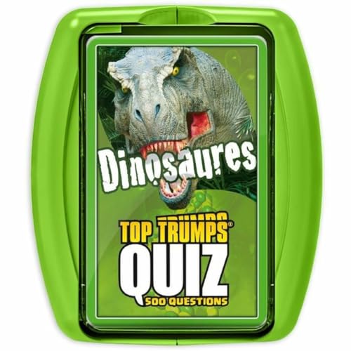 WINNING MOVES - Quiz DINOSAURES - 500 illustrierte Fragen - Gesellschaftsspiel - Reisespiel - Französische Version von Winning Moves