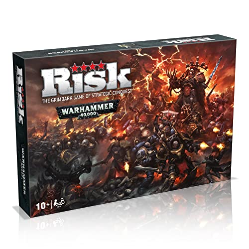 Winning Moves Warhammer Risk Strategy Board Game, Explore Planet Vigilus and Form Your Army and Battle The Like of Orks and Ultramarines with Custom Game Pieces von Winning Moves