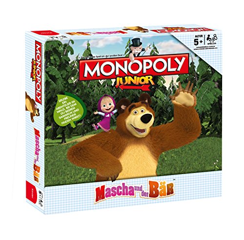 Winning Moves - 44802 - Monopoly Junior Masha und der Bär Spiel Brettspiel für Kinder von Winning Moves