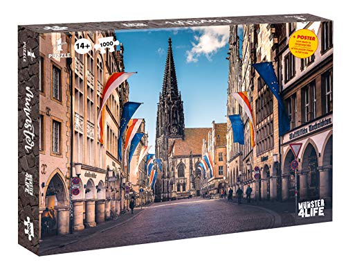 Winning Moves Hochwertiges großes Puzzle Münster Prinzipalmarkt 1000 Teile 66,5 x 50 cm von Winning Moves