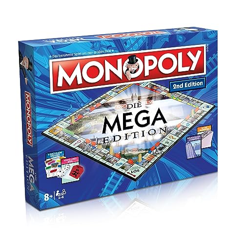 Winning Moves - Monopoly - MEGA 2nd Edition - Gesellschaftsspiel für Erwachsene und Kinder - Alter 8+ - Deutsch, Blau von Winning Moves