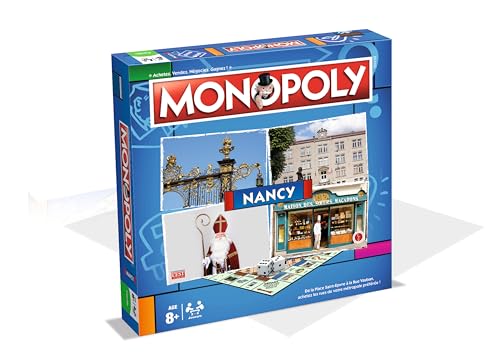 Winning Moves - Monopoly Nancy – Gesellschaftsspiel – Brettspiel – Edition Städte und Regionen – 2 bis 6 Spieler – französische Version von Winning Moves