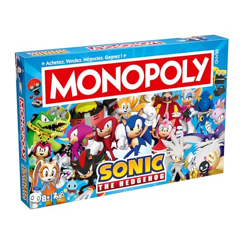 Winning Moves Monopoly Sonic auf Französisch – Brettspiel 8 und mehr – Gesellschaftsspiel für 2 bis 6 Spieler – Gesellschaftsspiele für Familie auf Französisch von Winning Moves