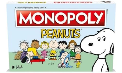 Winning Moves Peanuts Monopoly-Brettspiel, schließen Sie Sich Charlie Brown an und steigen Sie in die Eisdiele, Lucy's Football und Linus's Pumpkin Patch und tauschen Sie Ihren Weg zum Erfolg, tolles von Winning Moves