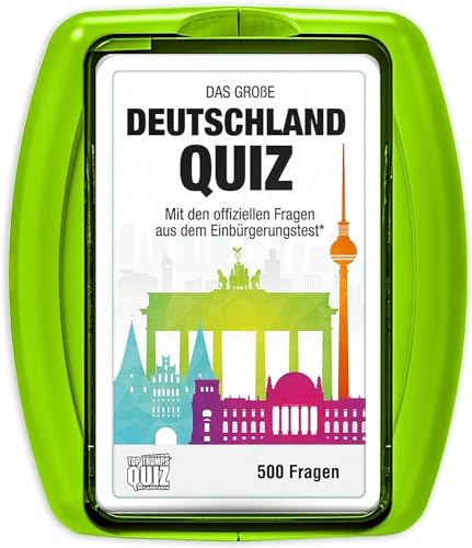 Winning Moves - TOP TRUMPS QUIZ - Deutschland Quiz - Spiele für unterwegs - Alter 14+ - Deutsch, Schwarz, Gelb, Rot, Gold von Winning Moves