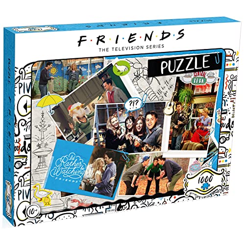 Winning Moves WM00378-ML1-6 Top Trumps Friends Scrapbook 1000 pc Puzzle EA Ross, Rachel, Monica, Chandler, Joey, Phoebe Brettspiel, bunt, 1000pzs von Winning Moves