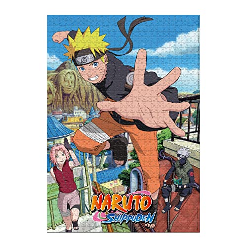 Winning Moves WM02793-ML1-6 1000 Piezas Naruto Shippuden Retorno a Konoha Puzzle, Mehrfarbig, 1000pzs von Winning Moves