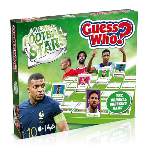 Winning Moves Weltfußballstars: Ratet mal, wer? Brettspiel Grün, Spielen Sie mit Messi, Ronaldo, Harry Kane, Salah, einfach aufzubauen, Geschenk für Kinder ab 6 Jahren von Winning Moves