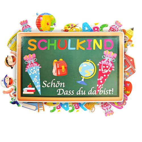 23 Stück Tortendeko Einschulung Schulkind Tortendeko Kuchendeko Schulanfang Cake Topper Schuleinführung Kuchen Deko Zuckertüte ABC 123 für Mädchen Junge Schulanfang Party Dekorationen von Winwild