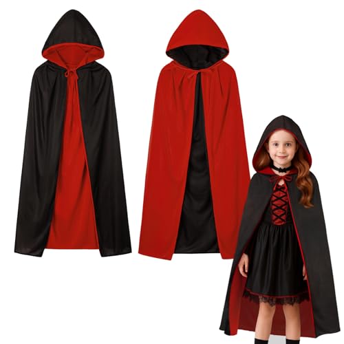 Winwild Vampir Umhang mit Kapuze - Unisex Vampir Kostüm Kinder,Beidseitig Halloween Kostüm Umhang Mädchen Jungen,90cm 120cm Gothic Dracula Vampire Cape Mantel für Halloween & Fasching & Karneval Winwild Vampir Umhang mit Kapuze - Unisex Vampir Kostüm Kinder,Beidseitig Halloween Kostüm Umhang Mädchen Jungen,90cm 120cm Gothic Dracula Vampire Cape Mantel für Halloween & Fasching & Karneval von Winwild