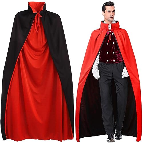 Winwild Halloween Vampir Umhang mit Kragen,Cape Vampir Kostüm Kinder Erwachsene für Karneval Halloween Cosplay Kostüm(140cm) von Winwild