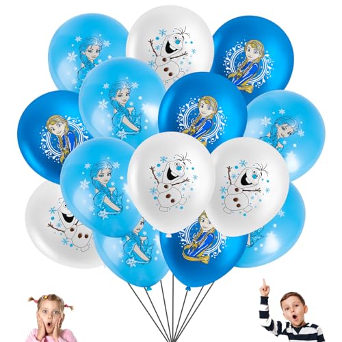30 Stück Frozen Luftballon Geburtstag Deko Themed Kindergeburtstag Deko, Elsa Luftballon Party Deko Geburtstag, Latexballon Bedruckte Set, Kindergeburtstag Party Supplies für Jungen Mädchen von Wirhaut