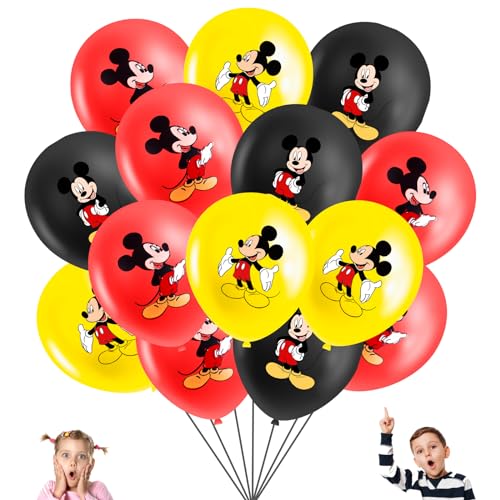 30 Stück Mickey Luftballon Geburtstag Deko Themed Kindergeburtstag Deko, Luftballon Party Deko Geburtstag, Latexballon Bedruckte Set, Kindergeburtstag Party Supplies für Jungen Mädchen von Wirhaut