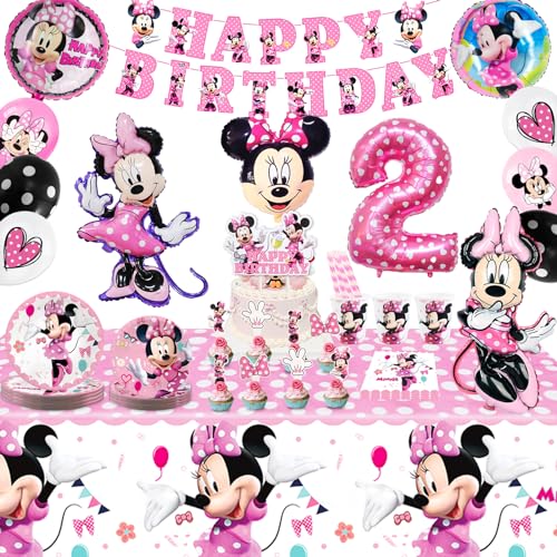 Partygeschirr 109 Stück Minnie Geburtstagsdeko Mädchen Junge Deko 2 Jahre, Thema Kindergeburtstag Luftballons Decoration Minni Partygeschirr Deko Set mit Luftballons Banner Teller Tortendeko Partygeschirr 109 Stück Minnie Geburtstagsdeko Mädchen Junge Deko 2 Jahre, Thema Kindergeburtstag Luftballons Decoration Minni Partygeschirr Deko Set mit Luftballons Banner Teller Tortendeko von Wirhaut