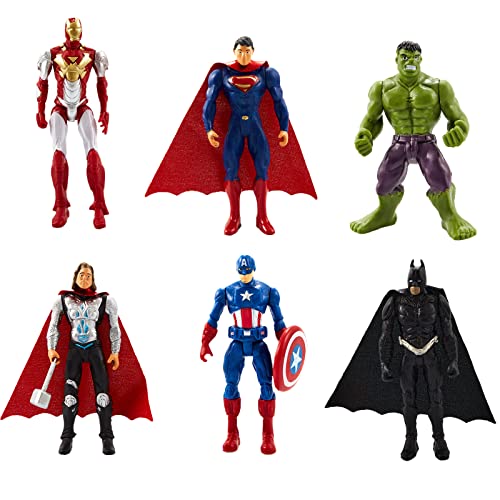 6 Stück Avengers Mini Figuren Set, Superhelden Figuren Set Cake Topper, Superhelden Figuren Tortendeko Superhero für Kindergeburtstag Kuchen Dekoration Office Sammler Party Liefert Junge von Wirhaut