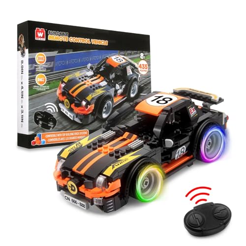 Wise Block 389054 Sportwagen Electric, Rennauto für Junge und Mädchen, Modellauto Bausteine mit 435 PCS, Spielzeug Autos mit Rückziehmotor und Fernbedienung ab 3 Jahr Home, EU389054 von Wise Block