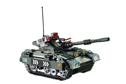 Wise Block Kleine Blöcke Bauklötze für Militärpanzer mit Fernsteuerung, STEM-Konstruktionsspielzeug für Kinder ab 8 Jahren (505 St.), Schwarz & Grün von Wise Block