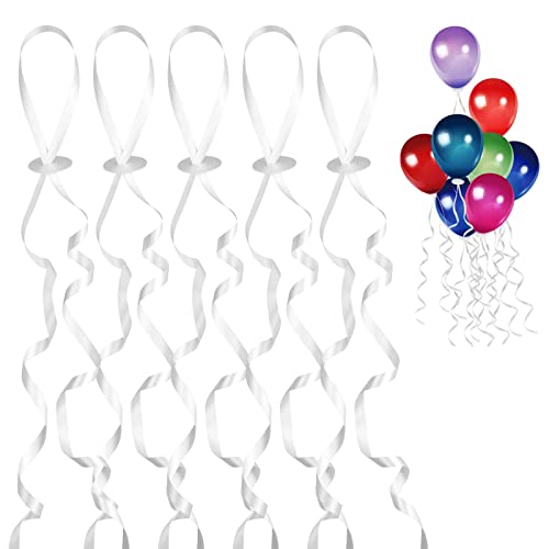 100 Stück Ballonverschlüss mit Schnur, Luftballon Verschluss Premium Ballonverschlüsse mit Schnellverschluss für DIY Weihnachten Geburtstag Hochzeit Party Dekoration Normale Ballons Heliumballons Weiß von Wisebom