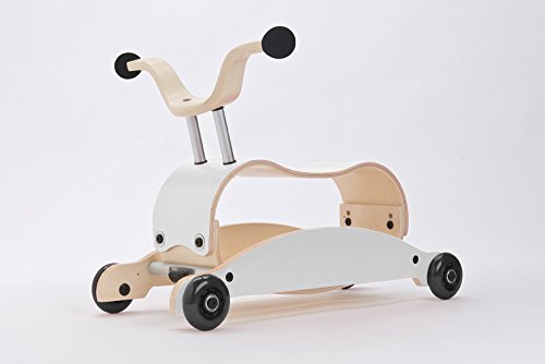 Wishbone Mini FLIP 3in1, Laufwagen, Rutschauto, Schaukel, Farbe Top weiß, Base weiß, Räder schwarz von Wishbone bike