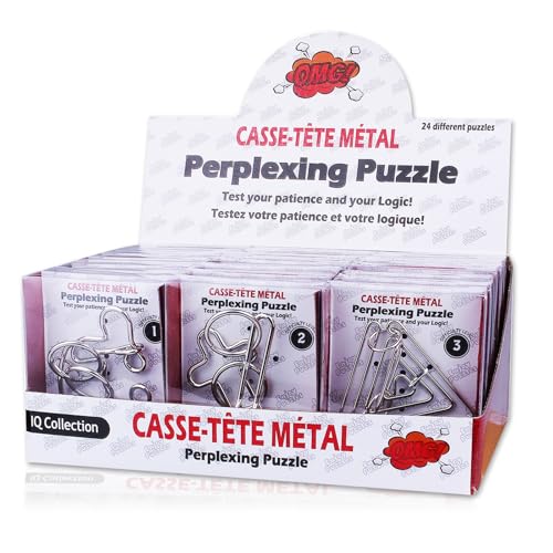 WishesMar Knobelspiele Metall Set von 24 Geduldsspiel für Kinder und Erwachsene - Knobeleien Puzzle aus Metall Knobeln Metal Rätsel Spielzeug Geschenk für Junge und Mädchen von WishesMar