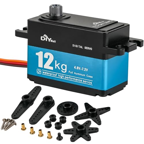 Wishiot TD-9412 12KG Low Profile Servo Vollmetall High Torque RC Digital Servo 180° IP67 Wasserdicht Servo High Speed für 1/10 RC Auto von Wishiot