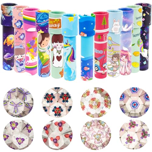 12 PCS Kaleidoskop Set, Klassisches Kaleidoskope Mitgebsel Kinder, Gastgeschenk Kindergeburtstag, Mini Kaleidoskop für Jungen und Mädchen, Neujahr, Weihnachten, Schule von Wishstar