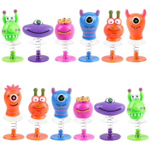 Wishstar 12 Stück Monster Springspielzeuge，Partygeschenke für Kinder，Springendes Monster，Monster Party Deko，Partygeschenke für Kinder, Spielzeug, Geburtstagsgeschenke（5 Farben） von Wishstar