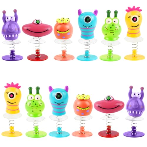Wishstar 12 Stück Monster Springspielzeuge，Partygeschenke für Kinder，Springendes Monster，Monster Party Deko，Partygeschenke für Kinder, Spielzeug, Geburtstagsgeschenke（6 Farben） von Wishstar