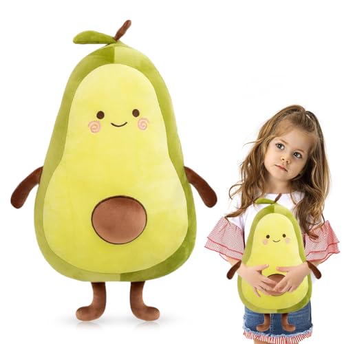 Wishstar Avocado Kissen 35cm, Kuscheltier Avocado, Kissen Stofftiere Kinder, Avocado Kissen weich, Avocado Umarmungskissen Geschenk für Jungen und Mädchen von Wishstar