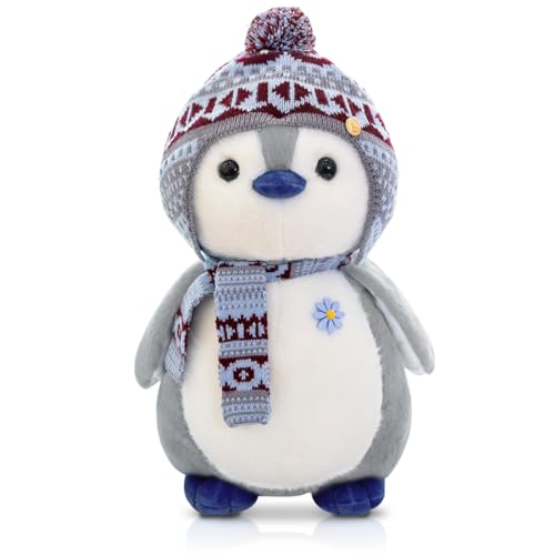 Wishstar Kuscheltier Pinguin Plüschtier, Stofftier Schmusetier zum Kuscheln & Spielen, Plüschtier Pinguin Geschenk, Pudgy Penguins Plush Für Kinder(Grau 20cm) von Wishstar