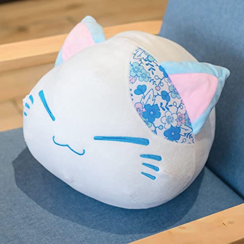 Cartoon Nemuneko Crown Japanisches Kirschplüschtier, Schlafende Katze, Weich Gefüllte Puppe, Spielzeug, Neko-Kissen, Kinder, 40 cm, Blau von Wishtoy