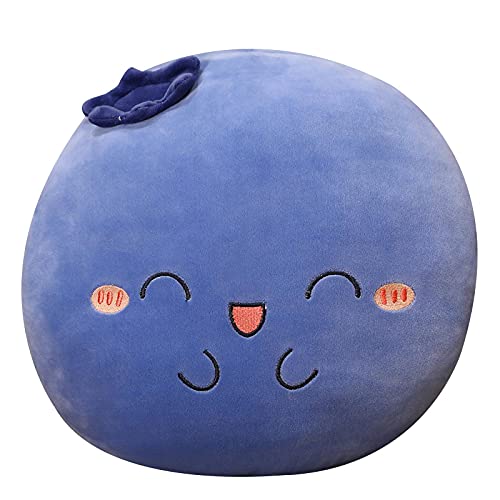 Fruit Pillows Orange Pfirsich Weiches Plüschtierkissen, Kawaii Schlafendes Körperkissen Gefüllte Plüschtiere, Sofabettdekor, 40 cm Blaubeere von Wishtoy