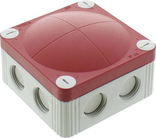 Wiska 10060480 Abzweigkasten (L x B x H) 85 x 85 x 51mm Lichtgrau (RAL 7035), Rot IP66/IP67 1St. von Wiska