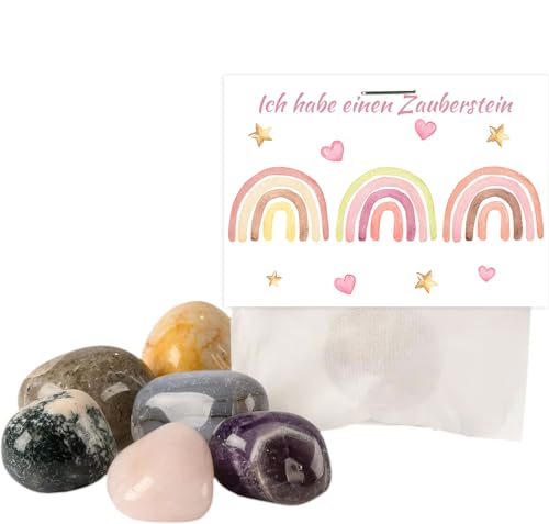 Wisolt 10 Glückssteine, Gastgeschenk Kindergeburtstag, Mitgebselstein, 2-3CM, Mitbringsel, Give Away, Edelsteine für Kindergarten, Taufe, Kommunion, Einschulung von Wisolt