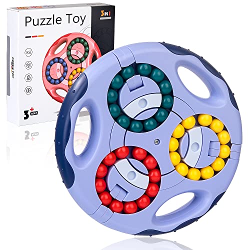 Magic Bean Rotierender Fingerwürfel Intelligenz Spielzeug, IQ Game Rotating Finger Cube Spiel Brain Fidget Toys, Lernspielzeug Dekompression Puzzle Toy Angst Linderung für Kinder Teens Erwachsene von Wisplye